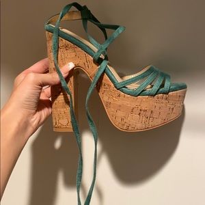 Lace up wedges